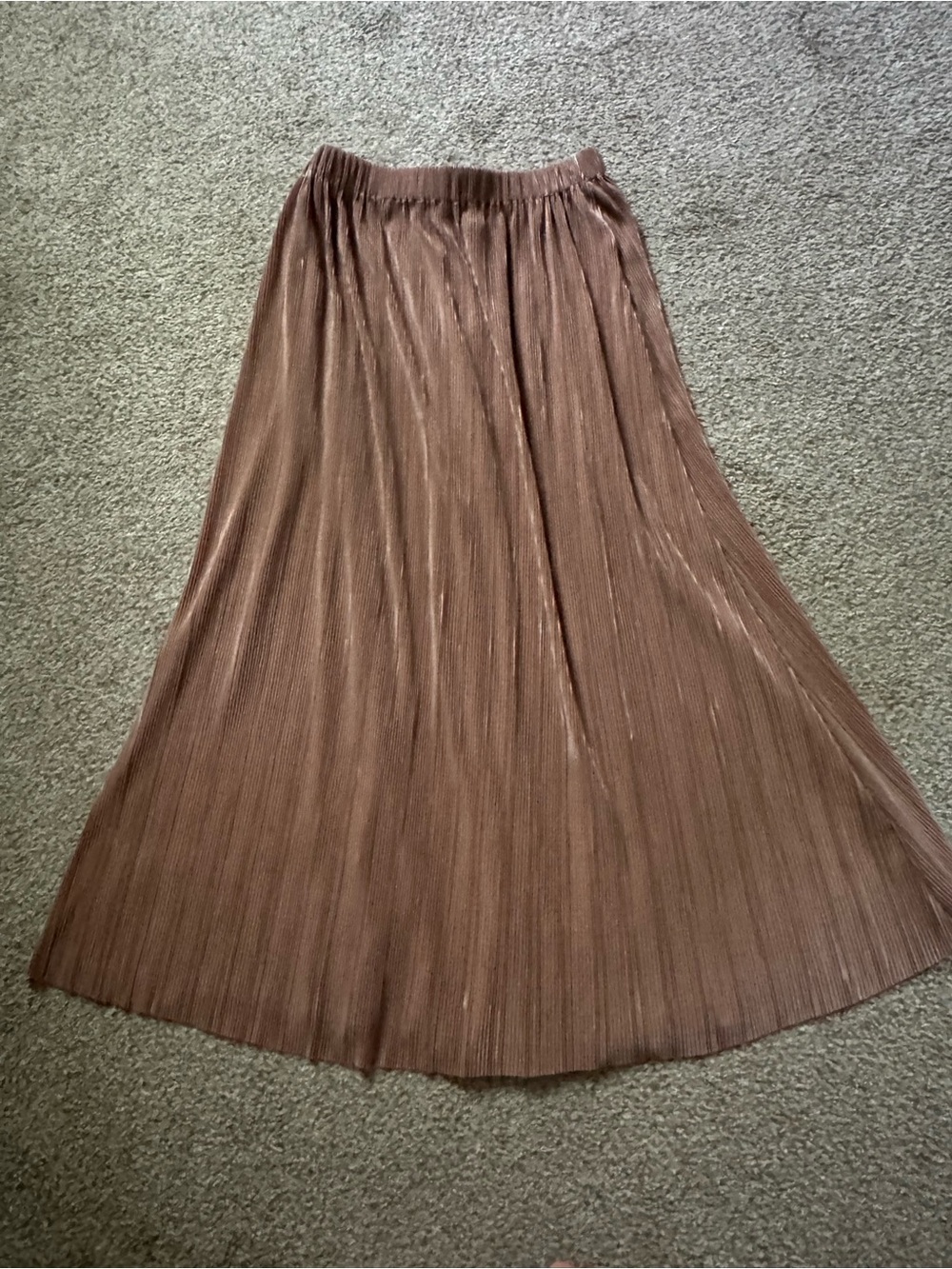 Champagne Pleated Maxi Skirt